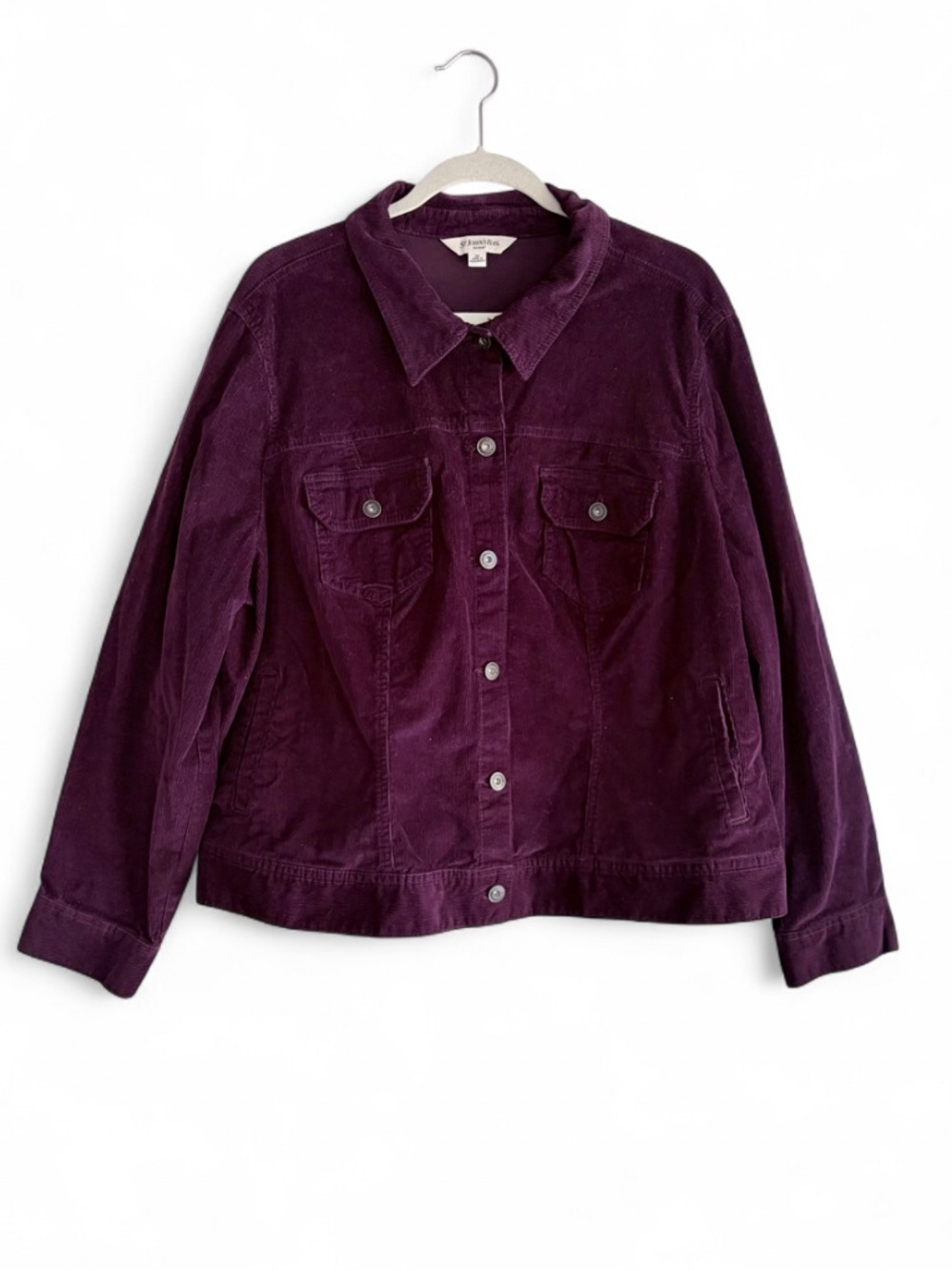 St. John's Bay Dark Purple Corduroy Jean Jacket Size 2X